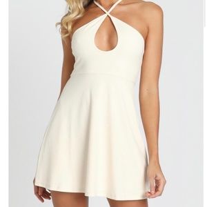 Cream colored halter dress